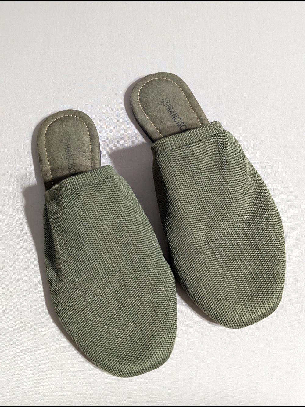 Casual Olive Green Slip-On Mules